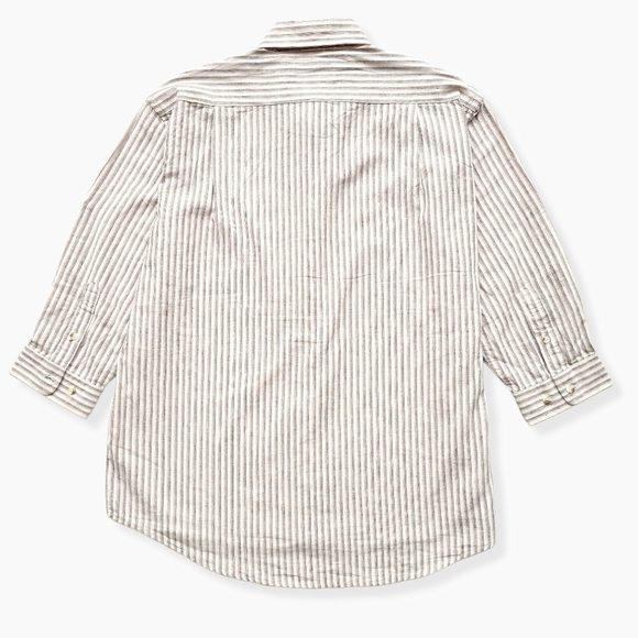 Size- M, natural woven striped unisex cotton shirt - Picture 3 of 9